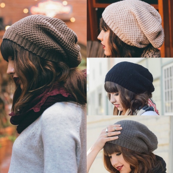 Cozy Waffle Knit slouchy boho Beanie - Picture 2 of 7